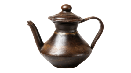 Antique Bronze Tea Pot Isolated