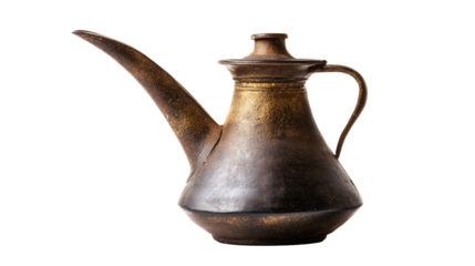 Antique Copper Coffee Pot Isolated