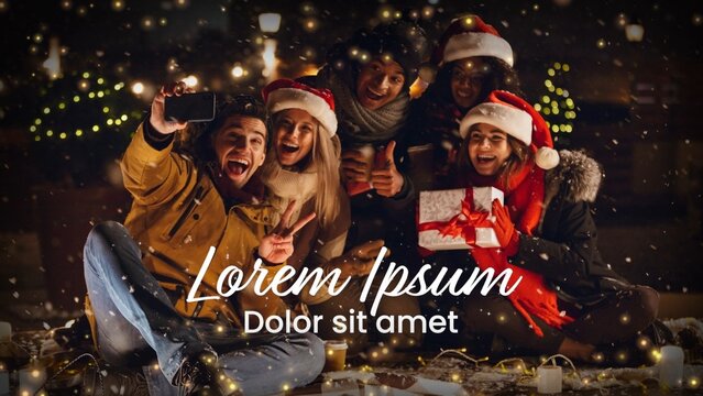 Festive Christmas Leaves Sparkle Glitter Slideshow