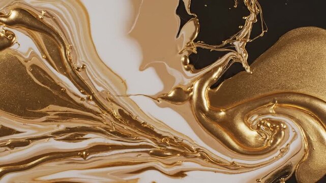 Seamless Loop Abstract Liquid Gold Marble Background Animation 4K