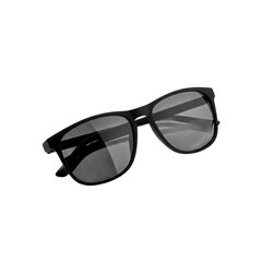 Modern black sunglasses with dark lenses