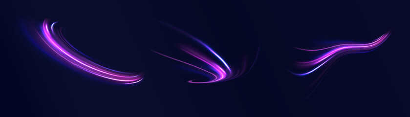 Swirl road line color light motion traffic speed city night.
