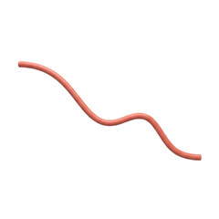 A single curved red strand or line illustration on transparent background