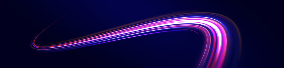 Swirl line road color light motion traffic speed city night.
