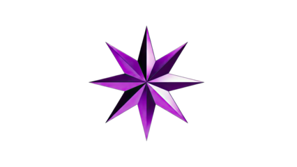 Purple Star on White Background