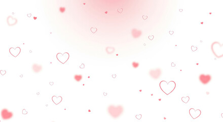 Whimsical hearts floating in soft pink