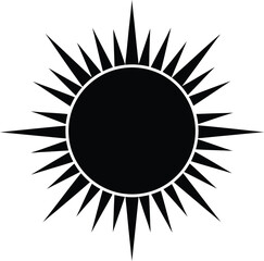 Abstract Sunburst Symbol with Pointed Rays Emanating from a Central Circle - A Celestial Icon