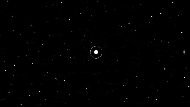 Black screen with a small white dot and a circle around it suitable for a background or wallpaper with a dark and minimalist mood.
