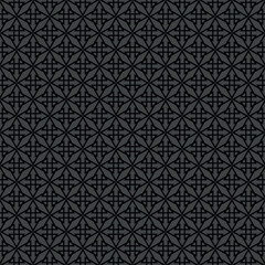 Tile vector dark pattern with grey print on black background