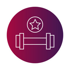 Fitness equipment symbol. Weight star icon. Strong training Vector. Gym dumbbell illustration.