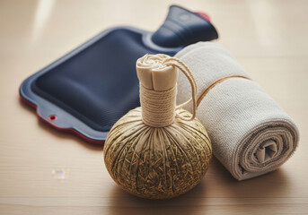 Herbal compress ball and hot pack for relaxation and therapy