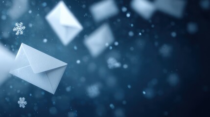 corporate email inbox with holiday greetings, digital communication concept