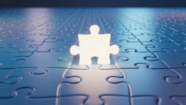 Abstract Puzzle Piece Completing a Complex Pattern.