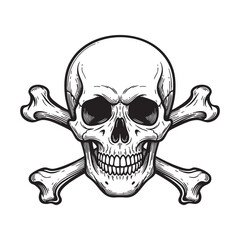 Skull and Crossbones Danger Symbol Sketch