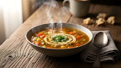Vegetable soup with fresh herbs
