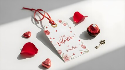 Valentines day tag and decorations