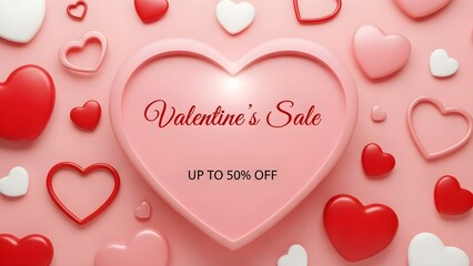 Valentines day sale hearts background