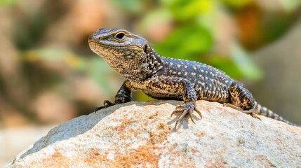 Lizard Basking on Sunlit Rock