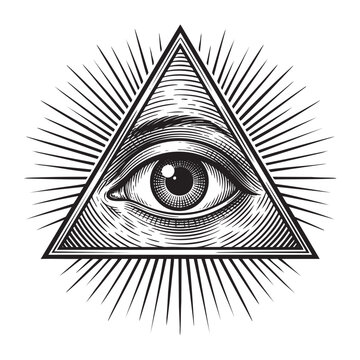 All-Seeing Eye of Providence Masonic Symbol Illustration