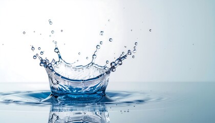 World Water Day concept, clean fresh water splash frozen in motion, crystal clear blue water