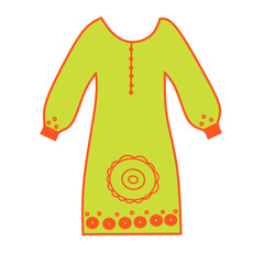 Vibrant traditional dress with floral design