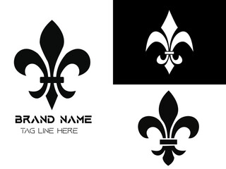 Simple black and white fleur de lis symbol © Vector graphic