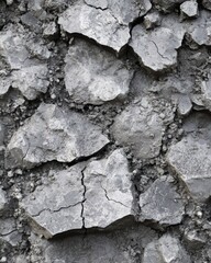 Cracked Gray Rock Surface Texture Close Up.