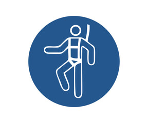 ISO 7010 M018 Wear a safety harness sign. Obligation sign pictogram vector design and illustration.


