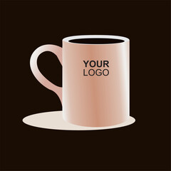 Minimalist coffee mug mockup with a modern ceramic cup design, featuring a customizable logo area. Perfect for branding, product presentation, and promotional use