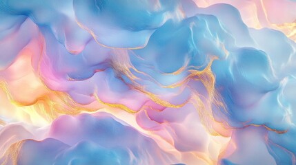 Obraz premium Abstract pastel cloud forms, flowing textures, soft lighting. Digital art, possible background or wallpaper