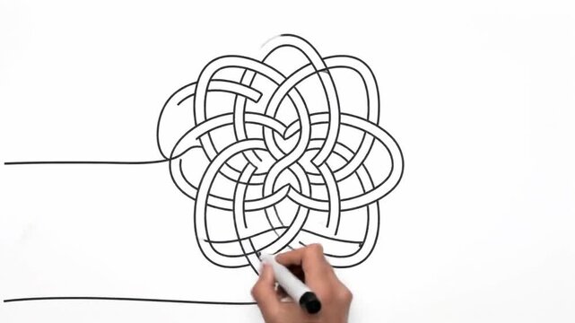 Minimal Line Drawing Animation Seamless Loop Whiteboard Style