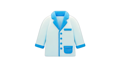Cartoon Lab Coat Isolated on White Background
