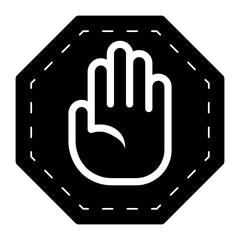 hand gesture stop sign glyph icon