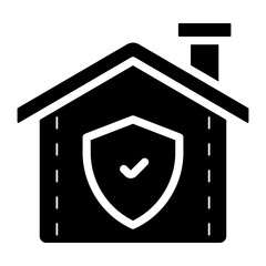 secured house glyph icon