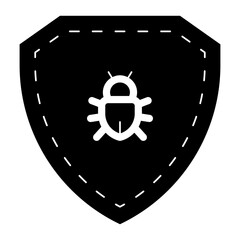 virus shield protection glyph icon