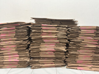 Stacked Cardboard Boxes for Recycling