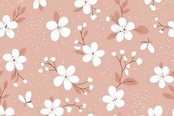 Beautiful Floral Seamless Pattern with Cherry Blossoms on Soft Pink Backgrounds for Wallpaper Art