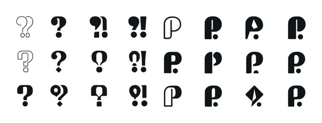 Creative variations of punctuation marks: question, exclamation,