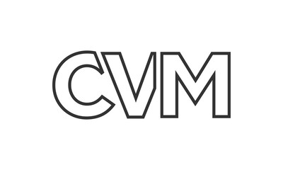 CVM logo design template with strong and modern bold text. Initial based vector logotype featuring simple and minimal typography. Trendy company identity.