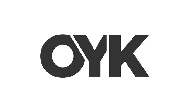 OYK logo design template with strong and modern bold text. Initial based vector logotype featuring simple and minimal typography. Trendy company identity.