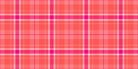 Fiber seamless background pattern, mens shirt vector check plaid. Gentleman textile tartan fabric texture in red and bright pink colors.