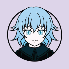 cartoon girl Young woman face