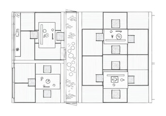 Modern Restaurant Seating Plan Layout Top View Blueprint layout architecture interior design icons exclusive