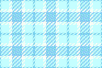 Perfection fabric plaid seamless, close-up texture check tartan. Turquoise background textile vector pattern in cyan and light colors.