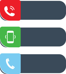 Essential communication phone call icon set in modern flat design style
