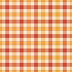 Greeting textile fabric check, styling pattern texture seamless. Artwork vector background tartan plaid in red and bisque colors.