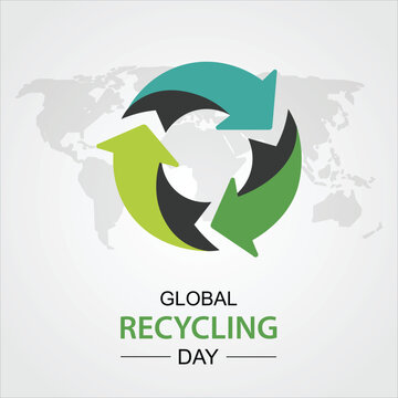 Celebrate global recycling day with vibrant arrows symbolizing environmental sustainability and earth conservation efforts