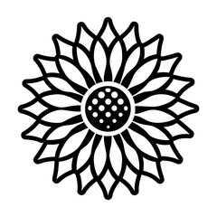 Glyph Style Sunflower Logos 
