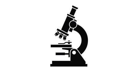A striking black silhouette of a microscope scientific tool depiction silhouette