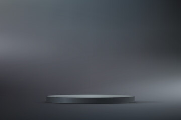 Dark background vector 3d with Black podium Space for selling products on the website. Abstract wallpaper design with copy space to display your products. Vector illustration.